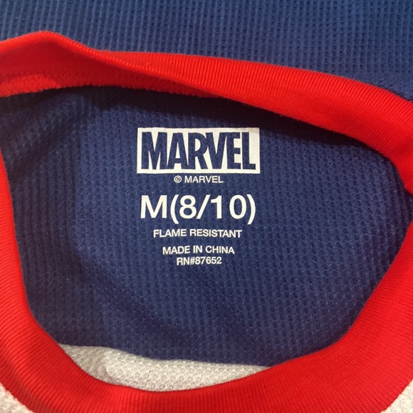 Marvel Boys pajama top waffle long sleeve sleep shirt medium 8-10 NWT - Picture 9 of 9